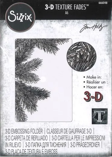 Sizzix 3-D Texture Fades Embossing Folder - Pine Branches by Tim Holtz
