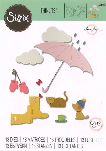 Sizzix Thinlits Stanze Set 13PK - Rainy Day