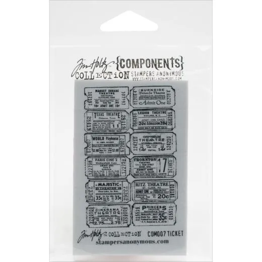 Tim Holtz Cling Stamp 2.5X3.5 - Ticket