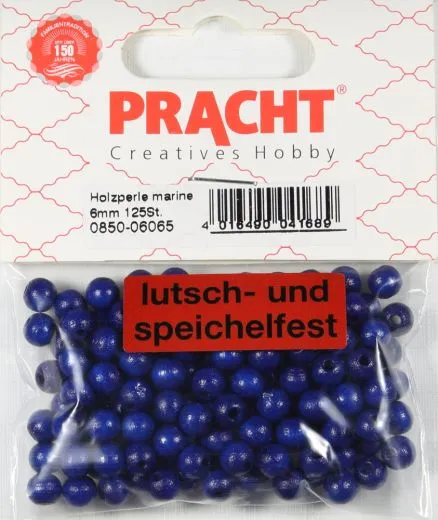 Pracht Holzperlen, poliert 6mm 125St marine