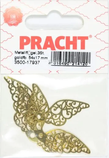 Metallfl�gel 3 St�ck goldfb. 54x17mm (Restbestand)