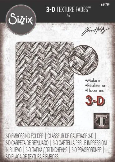 Sizzix 3-D Texture Fades Embossing Folder - Intertwined by Tim Holtz