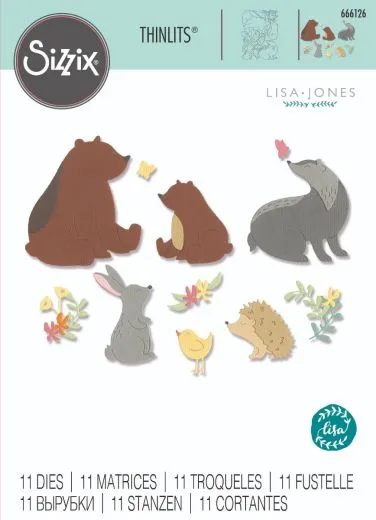Sizzix Thinlits Die Set 11PK - Nature Friends by Lisa Jones