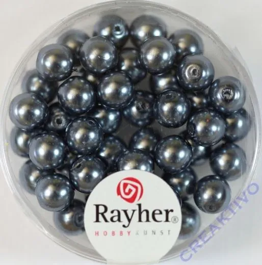 Renaissance Glaswachsperlen, 6 mm � anthrazit