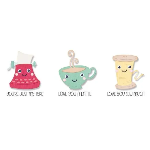 Sizzix Thinlits Die Set 4PK w/3PK Stamps - Crazy Characters #1 by Pete Hughes