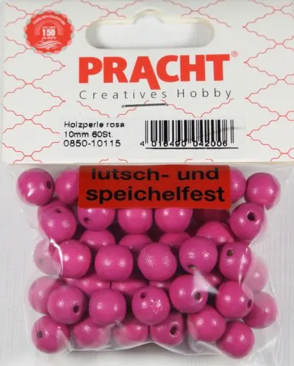 Pracht Holzperlen 10mm 60St rosa