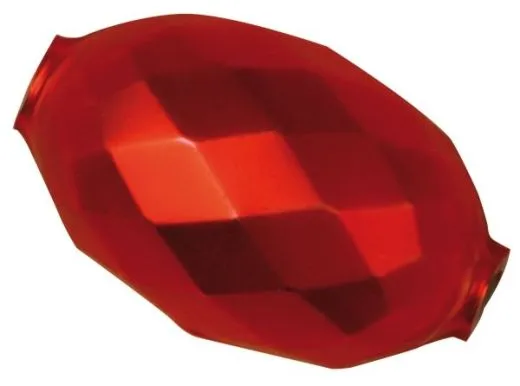 Glas-Olive 36x22mm facettiert 1St rot matt (Restbestand)
