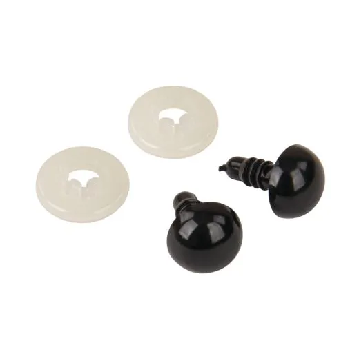 Kunststoff Sicherheitsaugen, 12mm � schwarz