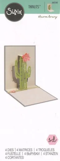 Sizzix Thinlits Stanze Set 4PK - Pop-Up Cactus