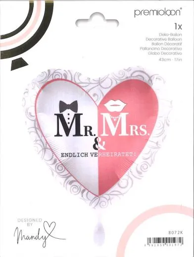 Folienballon Mr. & Mrs. Endlich verheiratet!