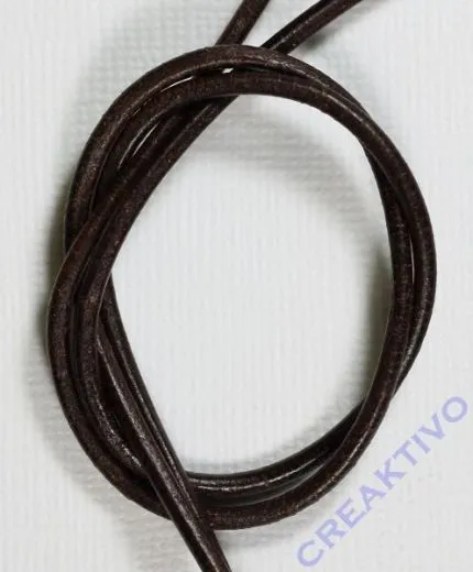 Rundriemen Lederband aus Rindleder 1,5mm braun Meterware