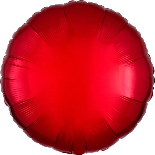 Folienballon rund metallic rot