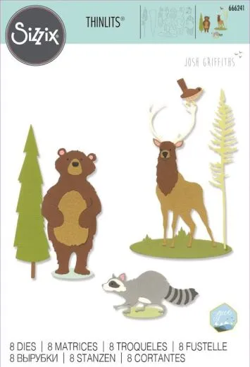 Sizzix Thinlits Die Set 8PK - Forest Animals #2 by Josh Griffiths