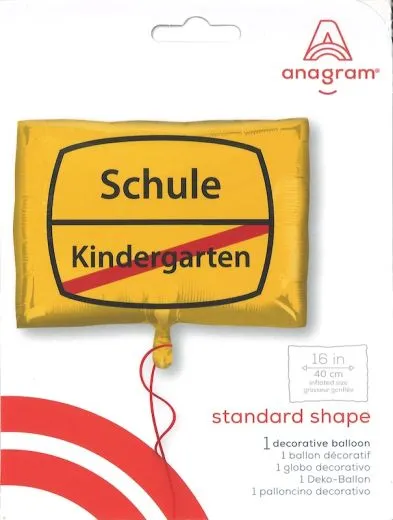 Folienballon Schulanfang - Schild