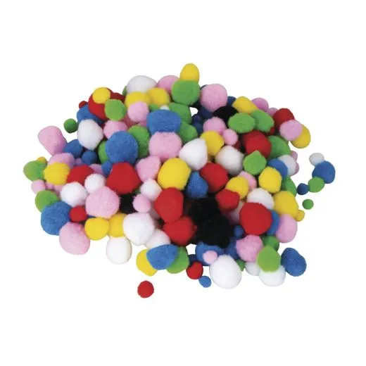 Pompons, 1-3cm � bunt