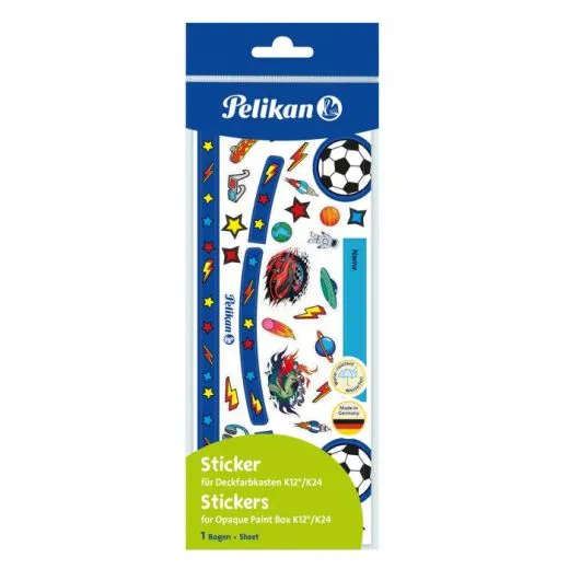 Pelikan Sticker f�r Deckfarbkasten K12 / K24 Blau / Fu�ball