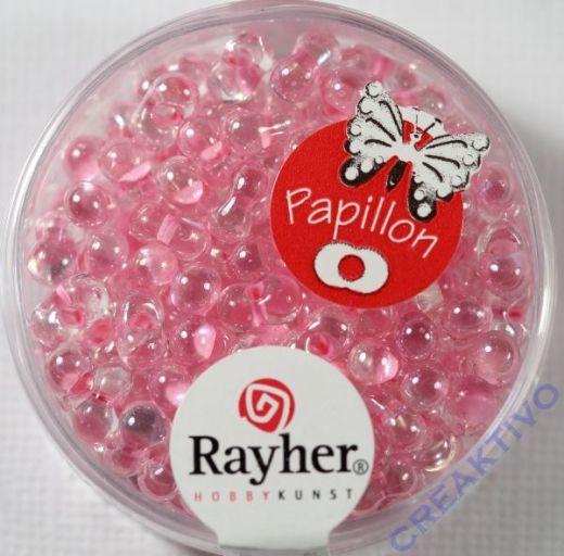 Papillon Rocailles 3,2x6,5mm rosa chiffon