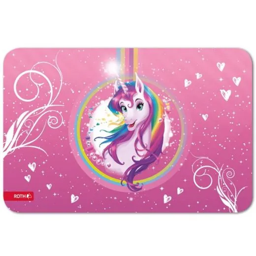 Schreib- und Malunterlage aus abwischbarem Kunstleder, Einhorn, 59x39cm