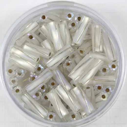 Glasstifte twisted mit Silbereinzug matt cristall 10mm