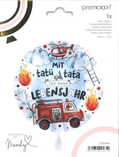 Folienballon Mit tat� tat ins neue Lebensjahr
