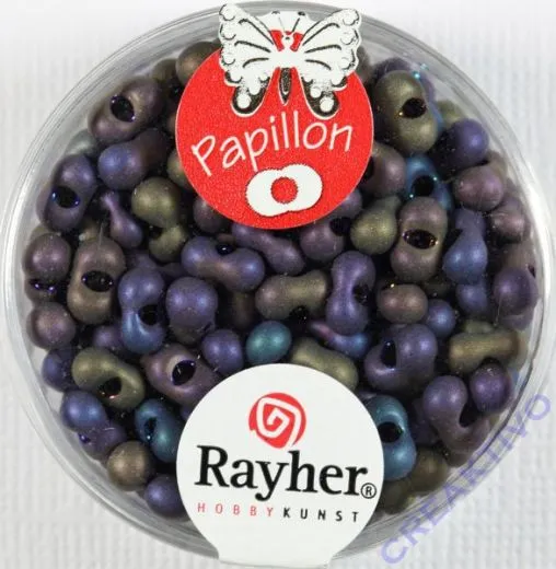 Papillon Rocailles 3,2x6,5mm mediumgrau Mix 6 (Restbestand)