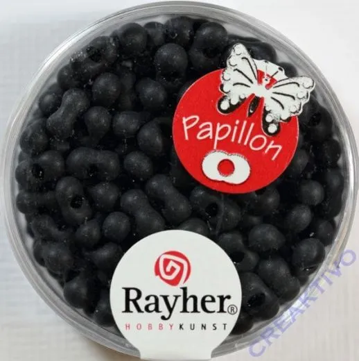 Papillon Rocailles 3,2x6,5mm matt schwarz