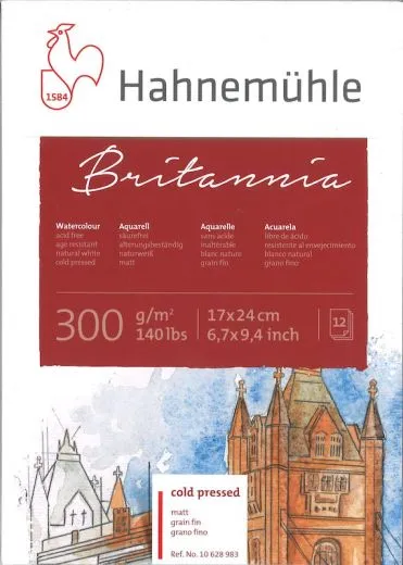 Hahnem�hle Aquarellblock Britannia 17cm x 24cm cold pressed - matt