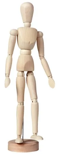 TALENS Gliederpuppe Frau 30 cm Unlackiertes Holz