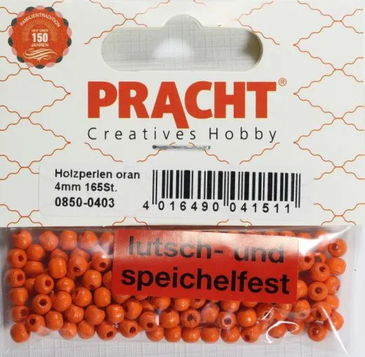 Pracht Holzperlen 4mm 165St orange