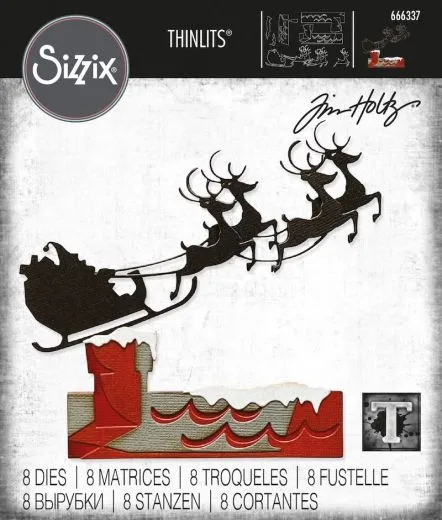 Sizzix Thinlits Die Set 8PK - Reindeer Sleigh by Tim Holtz
