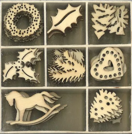 Holz Ornament-Box Weihnachtsschmuck