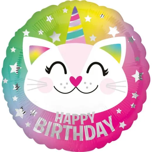 Folienballon Birthday Caticorn