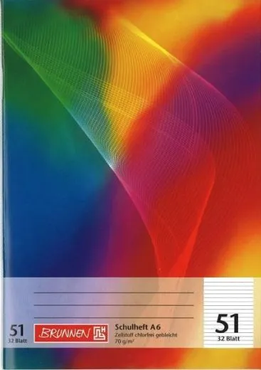 Heft A6 32 Blatt Schulheft A6 liniert Nr. 51