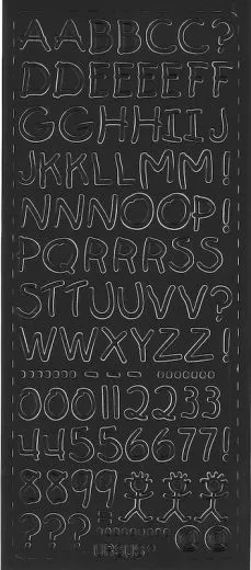 Sticker schwarz - Zahlen und Buchstaben