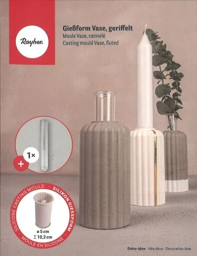 Silikon Gie�form Vase geriffelt