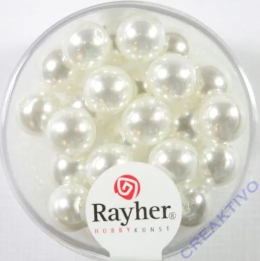 Renaissance Glaswachsperlen, 8 mm � schneewei�