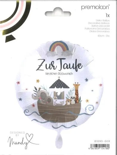 Folienballon Alles Gute zur Taufe - Arche