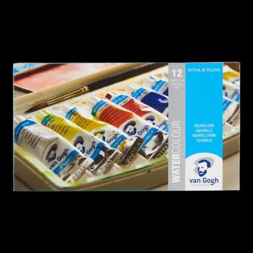 VAN GOGH Koffer-Set aus Kunststoff mit 12 Aquarellfarben in 10 ml-Tube