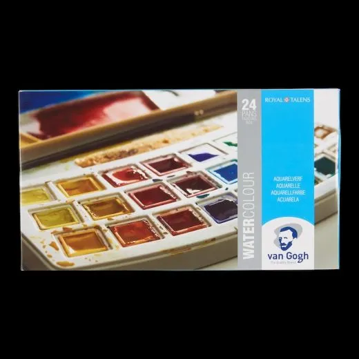 VAN GOGH Koffer-Set aus Kunststoff mit 24 Farben in halbe N�pfchen