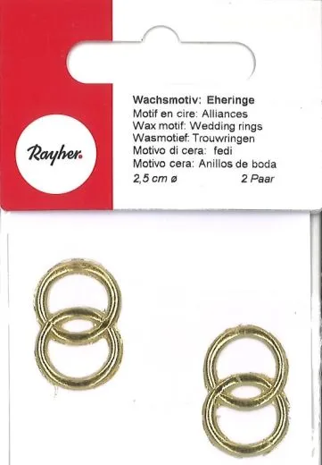 Rayher Wachsmotiv: Eheringe, 2,5 cm �, gold, 2 Paar