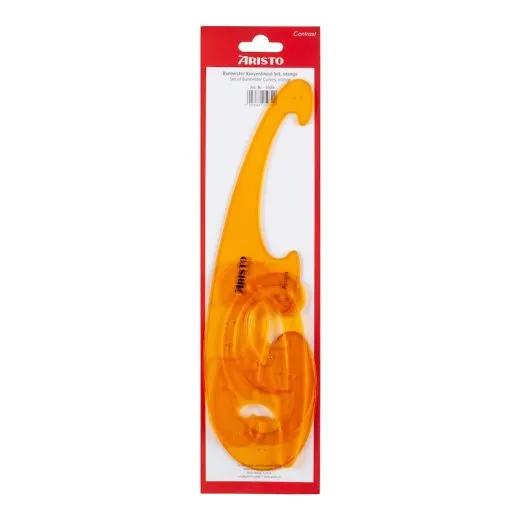 Burmester Kurvenlineal Set 3-teilig orange