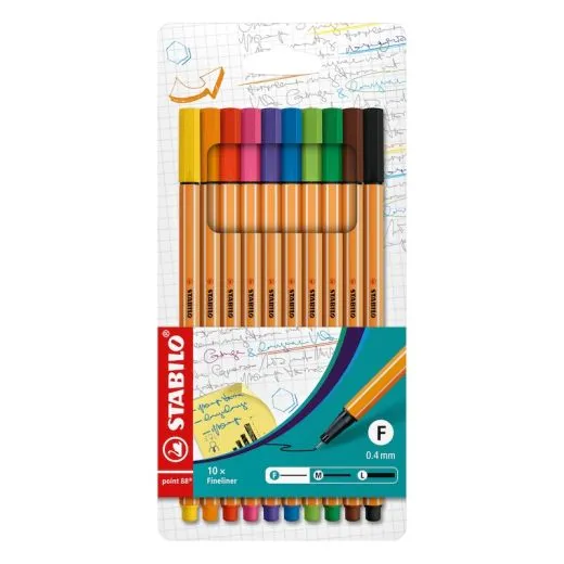 FINELINER STABILO� POINT 88� ETUI, AUSF�HRUNG SPITZE: 0,4 MM