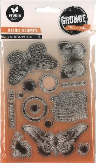 Studio Light Clear Stamp The Butterflies Grunge Collection