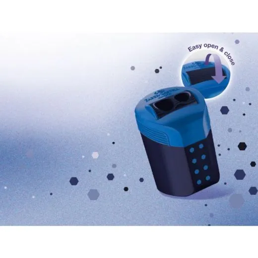 Roll on Dots Doppelspitzdose in blau / schwarz