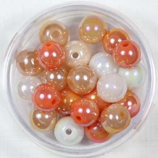 Glasperlen 8mm - orange braun wei� ton