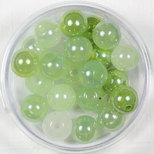 Glasperlen 8mm - gr�n wei� ton