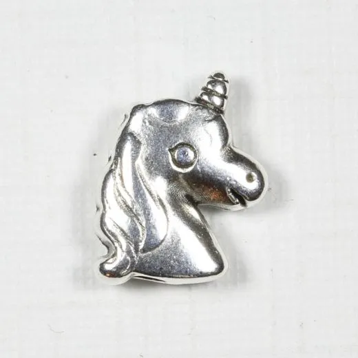 Metallperle Einhorn 999 versilbert