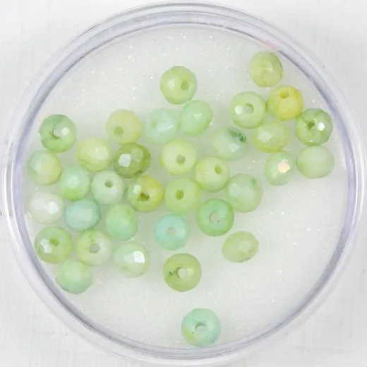 Glasschliffperlen 4mm hellgr�n ton mix