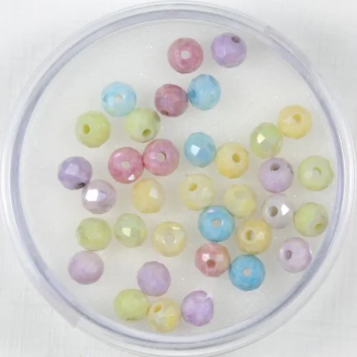 Glasschliffperlen 4mm pastell ton mix