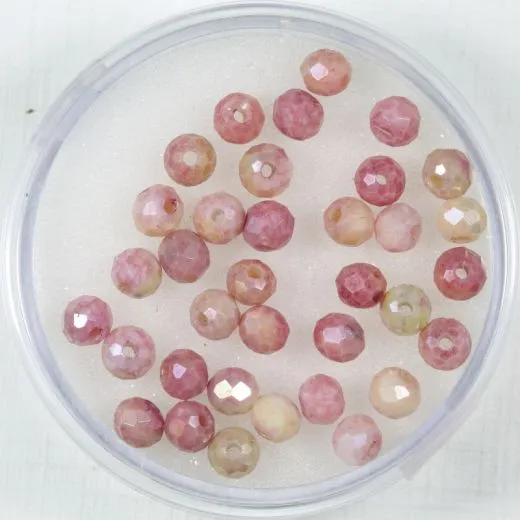 Glasschliffperlen 4mm hellrosa ton mix